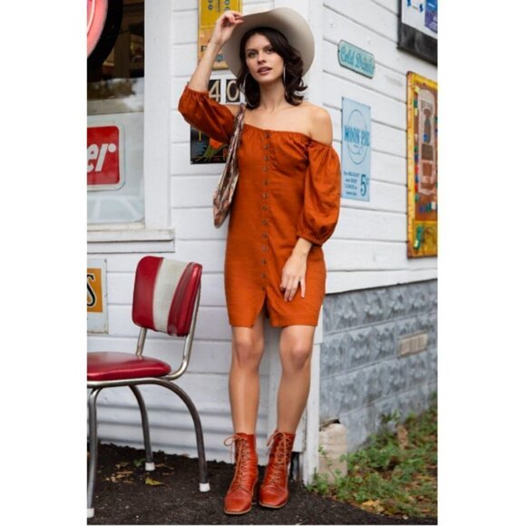 💕SPELL & THE GYPSY💕 Rani Mini Dress ~ Copper Medium M NWT - Picture 10 of 16